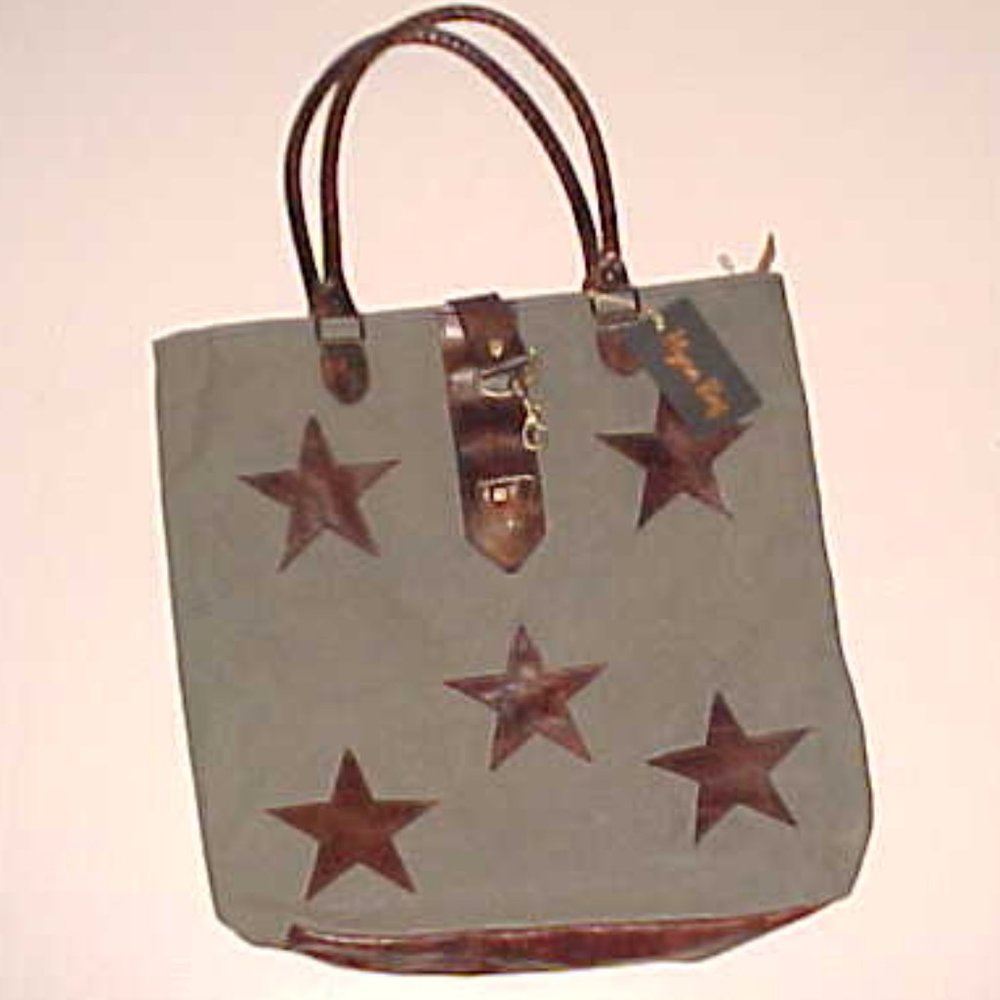 Myra Handbags Recycled Stardom Canvas Tote Bag New